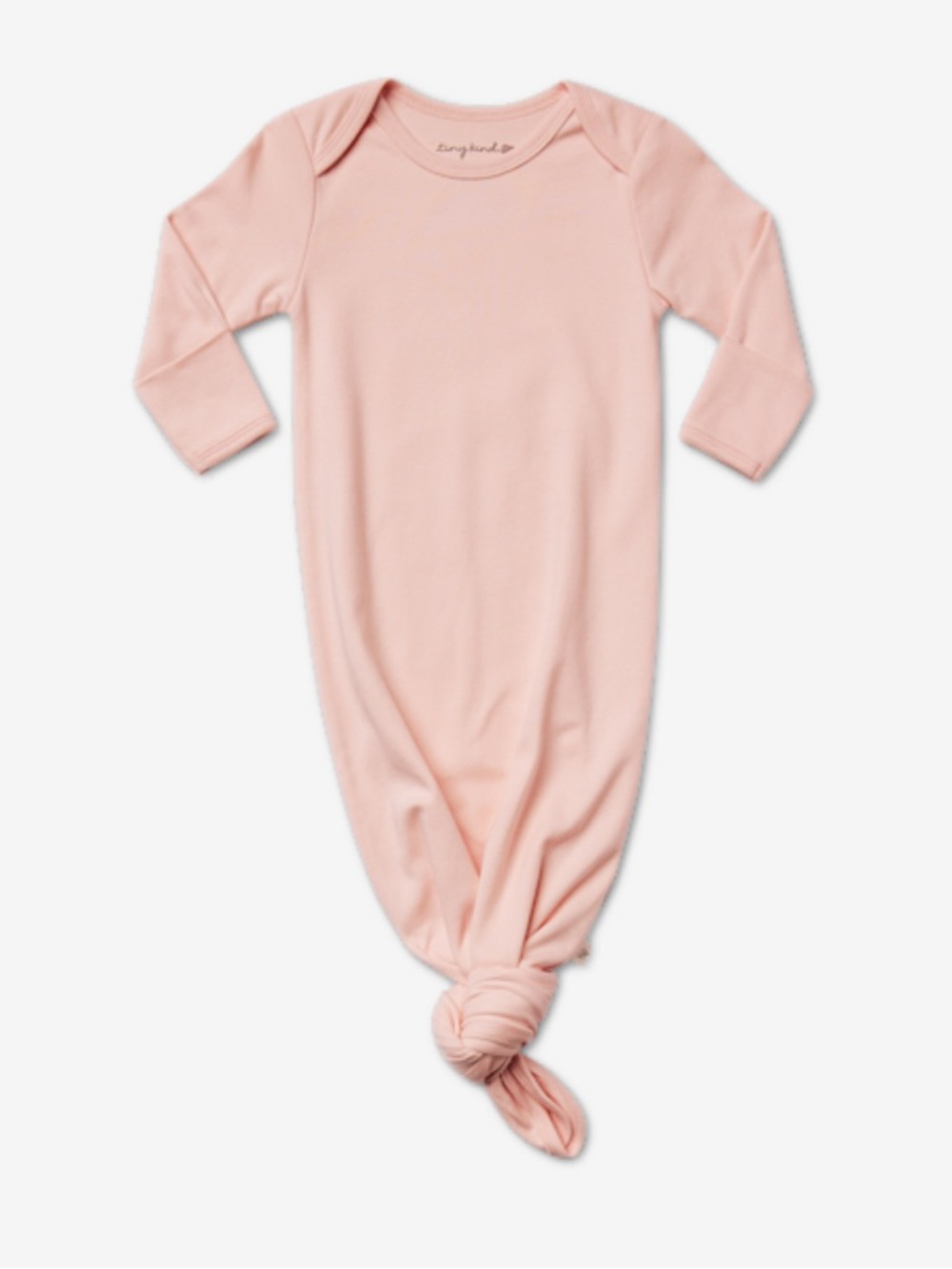 Tiny Kind Organic Cotton Knotted Gown - Pink - Size 0 to 3 months
